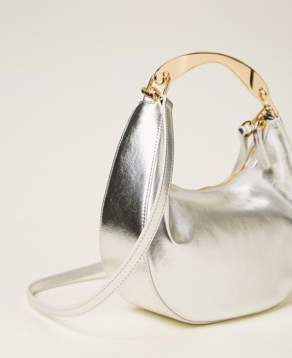 Croissant bag with metal handle