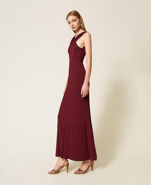 Long crossover knit dress