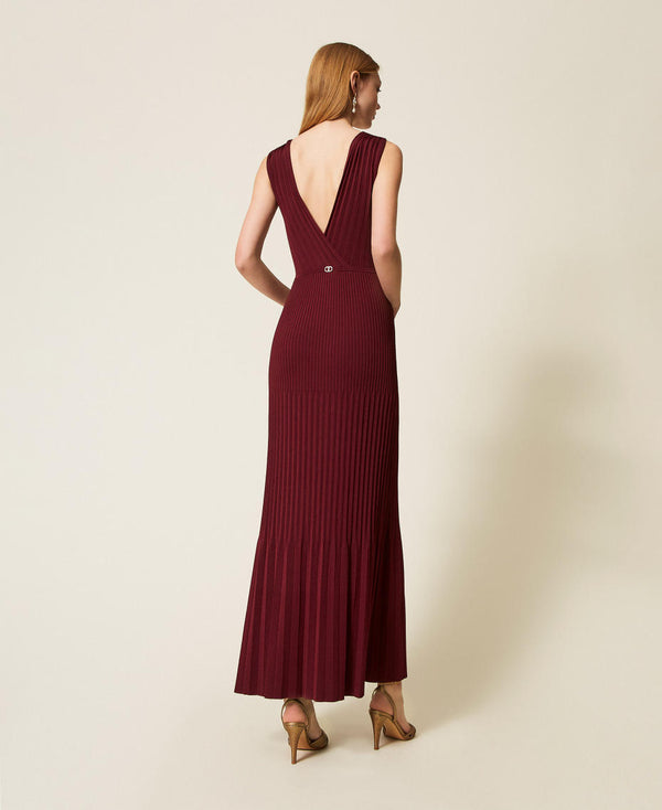 Long crossover knit dress