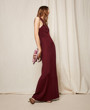Long crossover knit dress