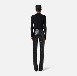 Elisabetta Franchi Black Trousers with Crocodile Print