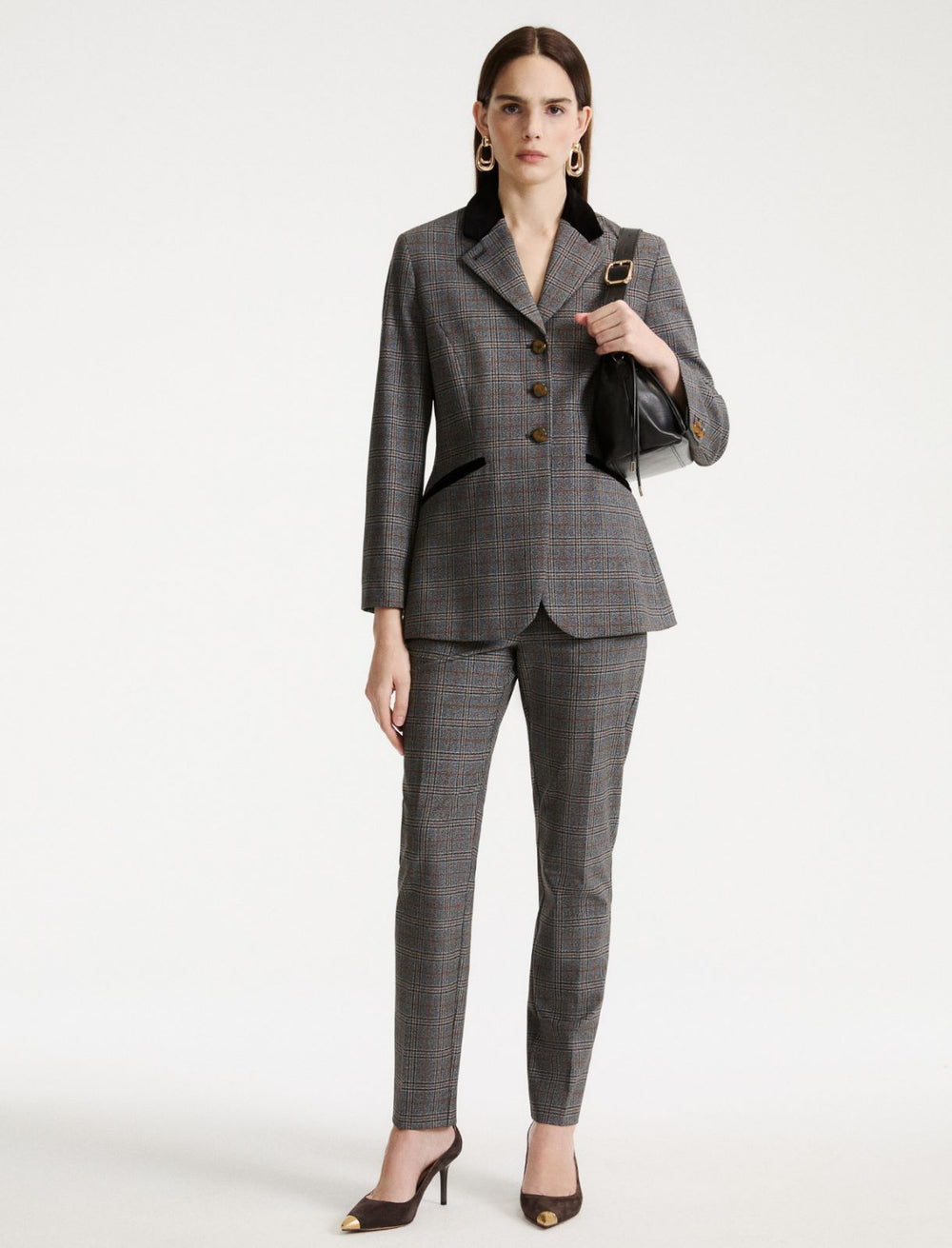 Slim-fit stretch twill blazer