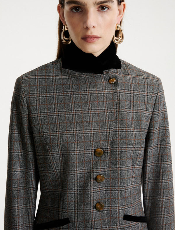 Slim-fit stretch twill blazer