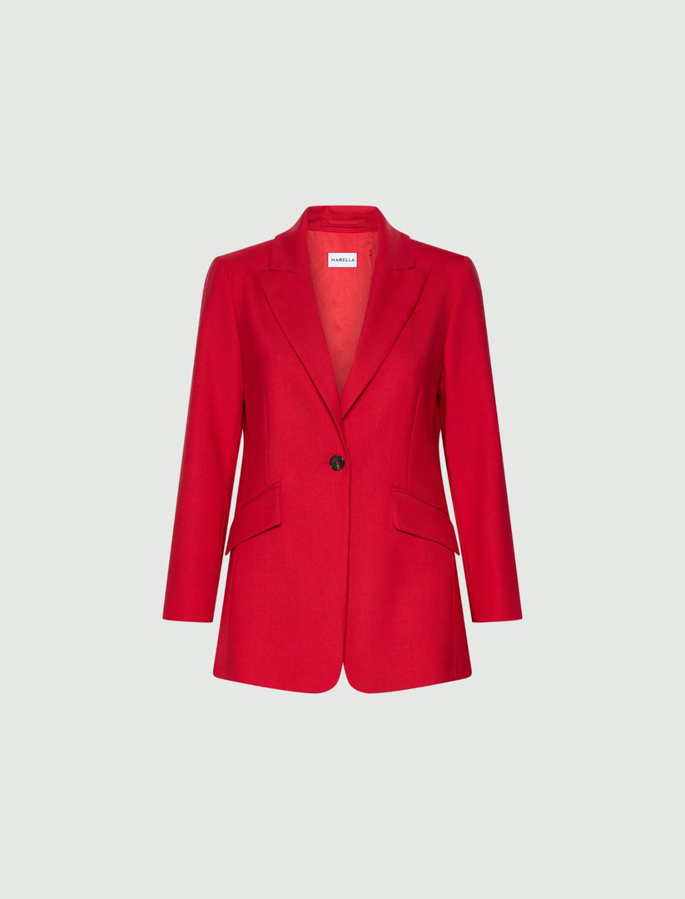 Single-breasted stretch-twill jacket - RED
