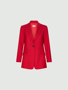 Single-breasted stretch-twill jacket - RED