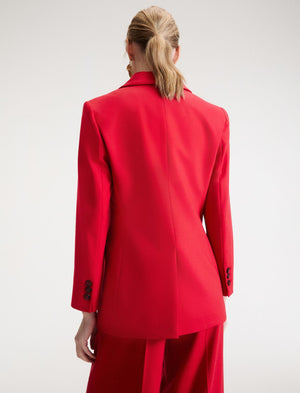 Single-breasted stretch-twill jacket - RED