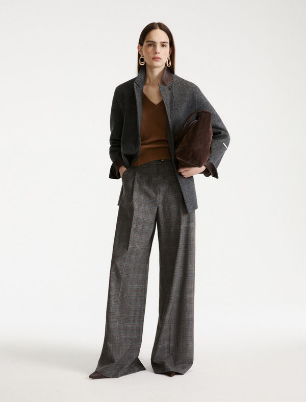 Straight-leg darted trousers - GREY