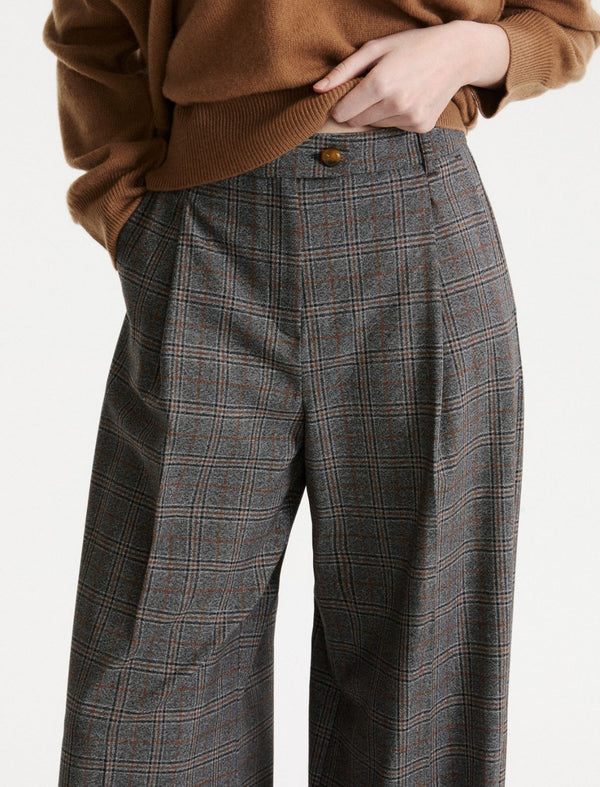 Straight-leg darted trousers - GREY