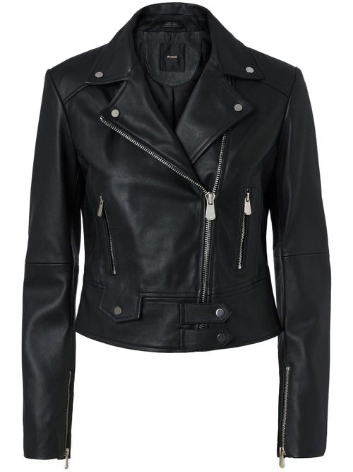 Cropped biker jacket - Black