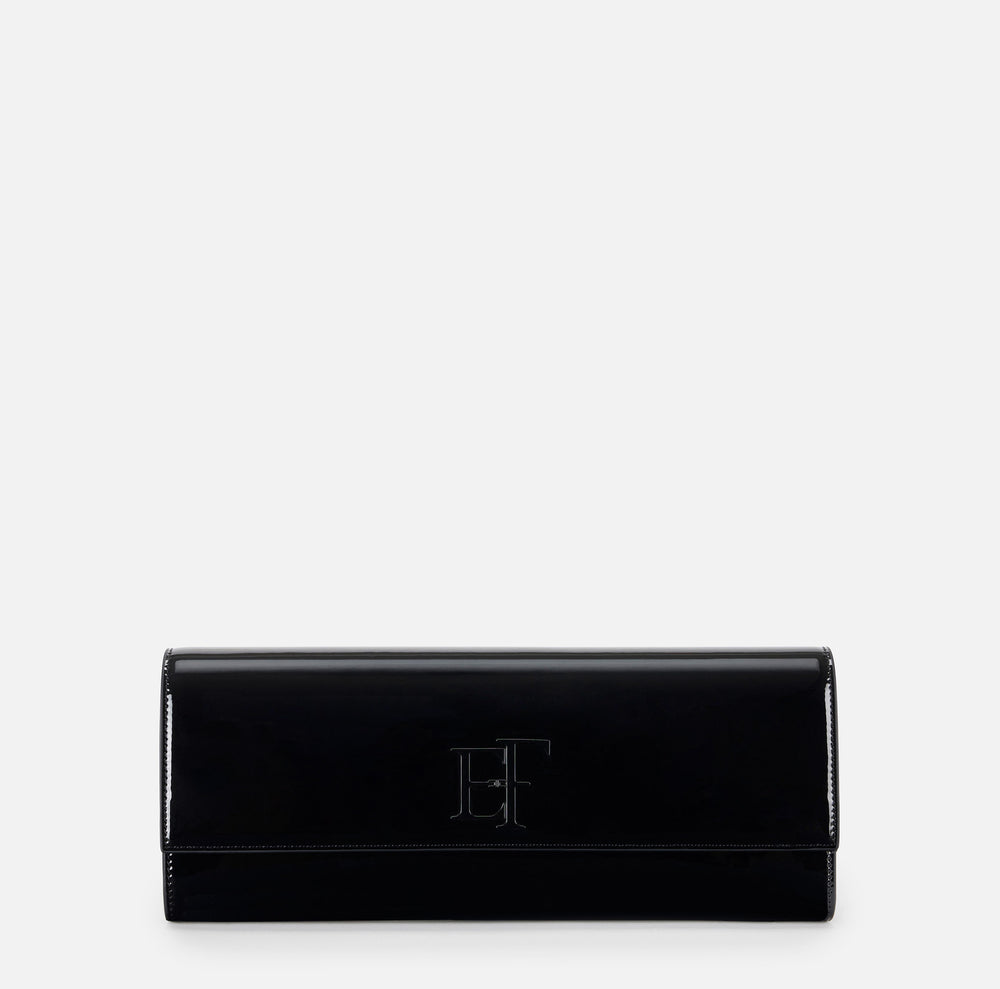 Patent leather clutch bag