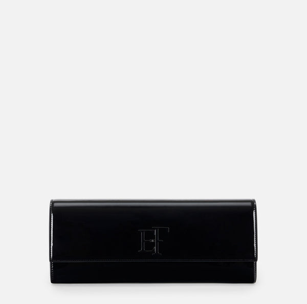 Patent leather clutch bag
