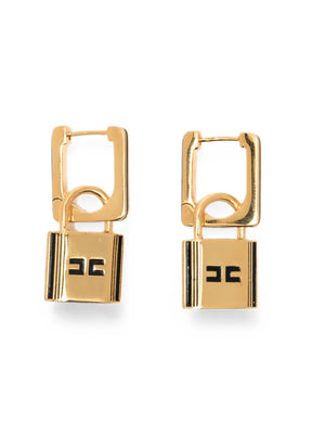 Elisabetta Franchi padlock-detail drop earrings
