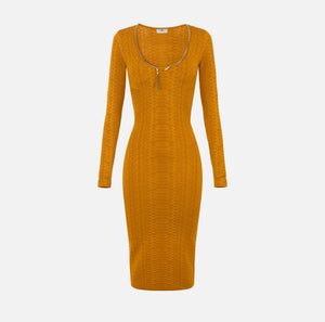 Knit dress with snake pattern