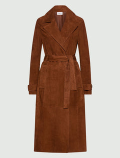 Suede trench coat