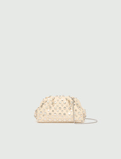 Small deerskin-effect clutch bag with studs - TURTLEDOVE