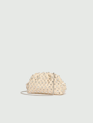 Small deerskin-effect clutch bag with studs - TURTLEDOVE