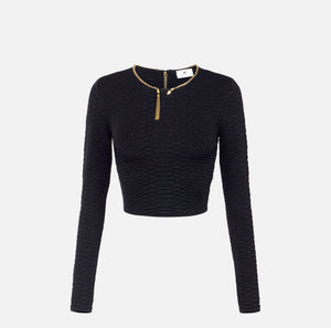 Knit top with snake pattern