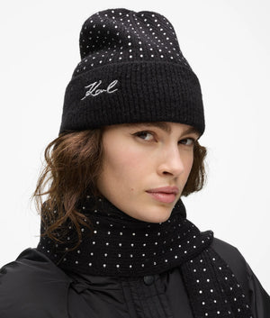 K/Signature rhinestone beanie