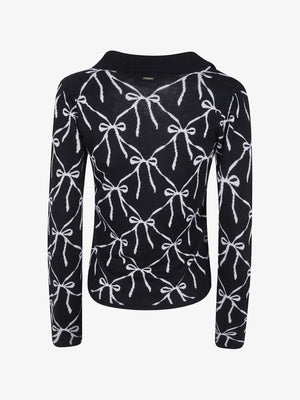 TWINSET Pull à Col v Et Motif Nœud