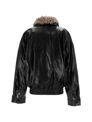 Eleh Veste Oversize à Empiècements Et Col En Peau Lainée