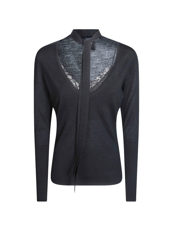 PINKO Sweater with lace trim
