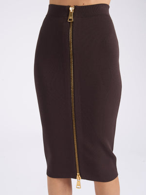 Elisabetta Franchi chocolate-colored Elisabetta Franchi skirt