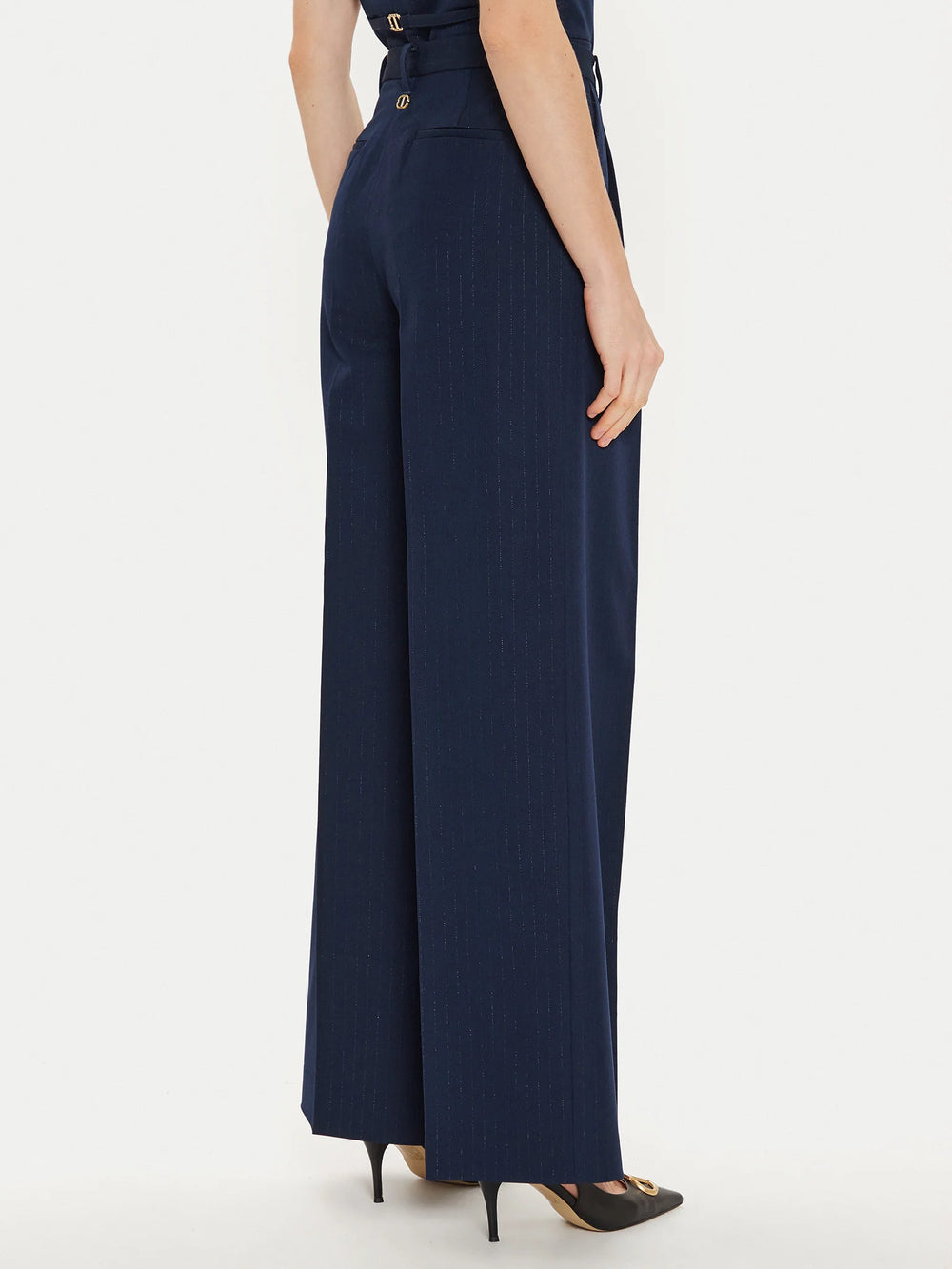 TWINSET Dark Blue Wide-Leg Trousers 