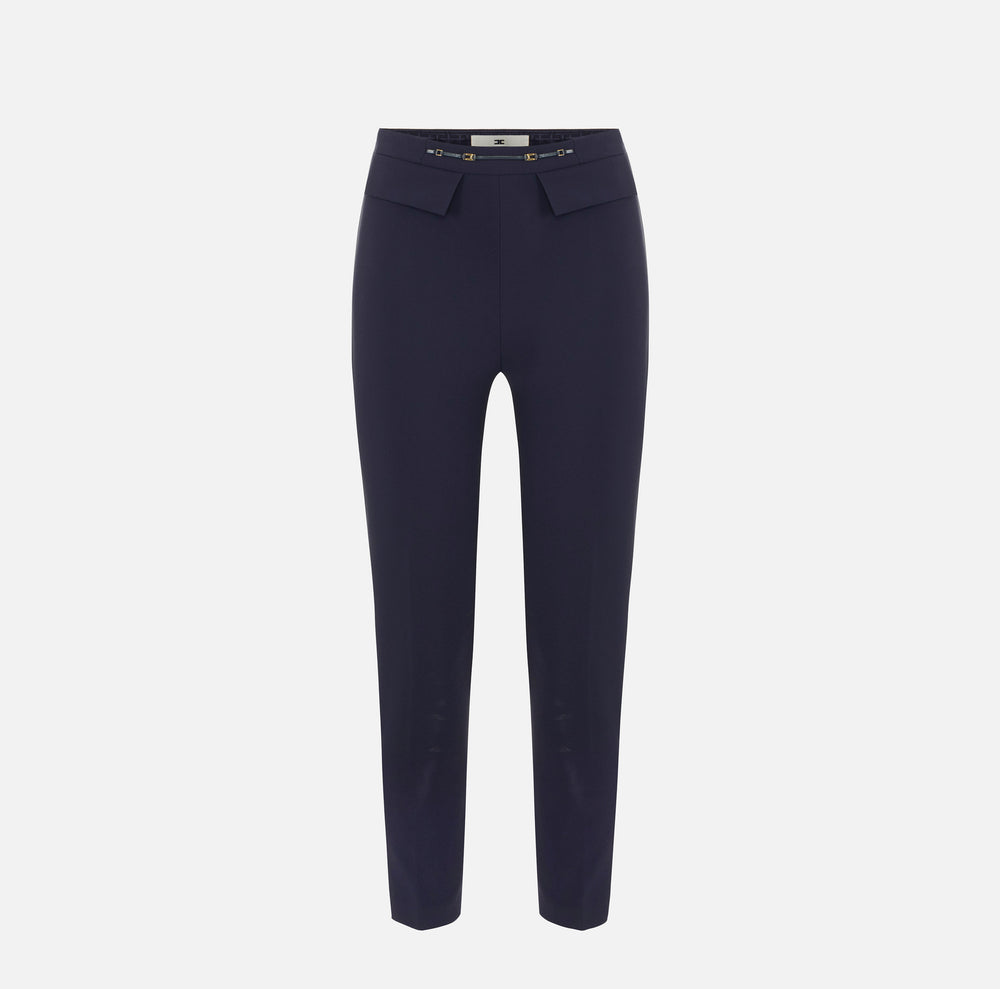 Trousers in double layer stretch crêpe