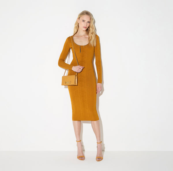 Knit dress with snake pattern