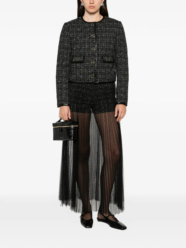 TWINSET Short Tweed à Superposition En Tulle | Noir | FARFETCH PH
