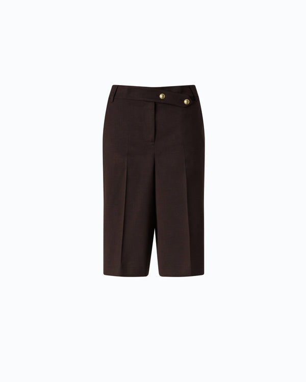 Bermuda shorts in stretch wool-blend fabric