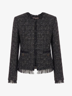 TWINSET Veste En Maille Bouclée Bordée De Tulle