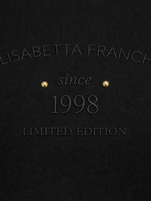 ELISABETTA FRANCHI Cut-Out Jersey Sweatshirt - Black