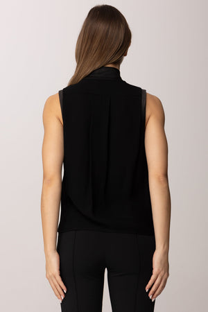 Elisabetta Franchi Top Smanicato In Georgette Di Viscosa