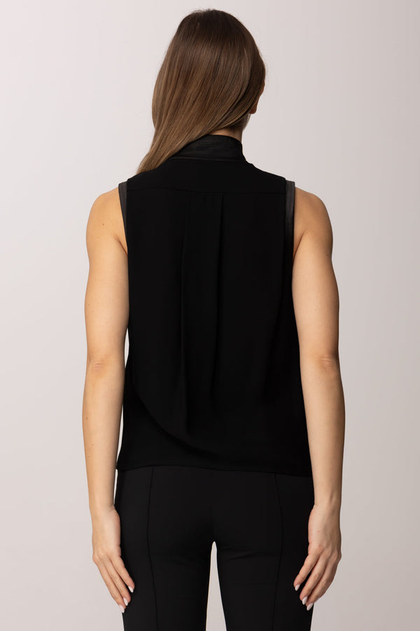 Elisabetta Franchi Top Smanicato In Georgette Di Viscosa