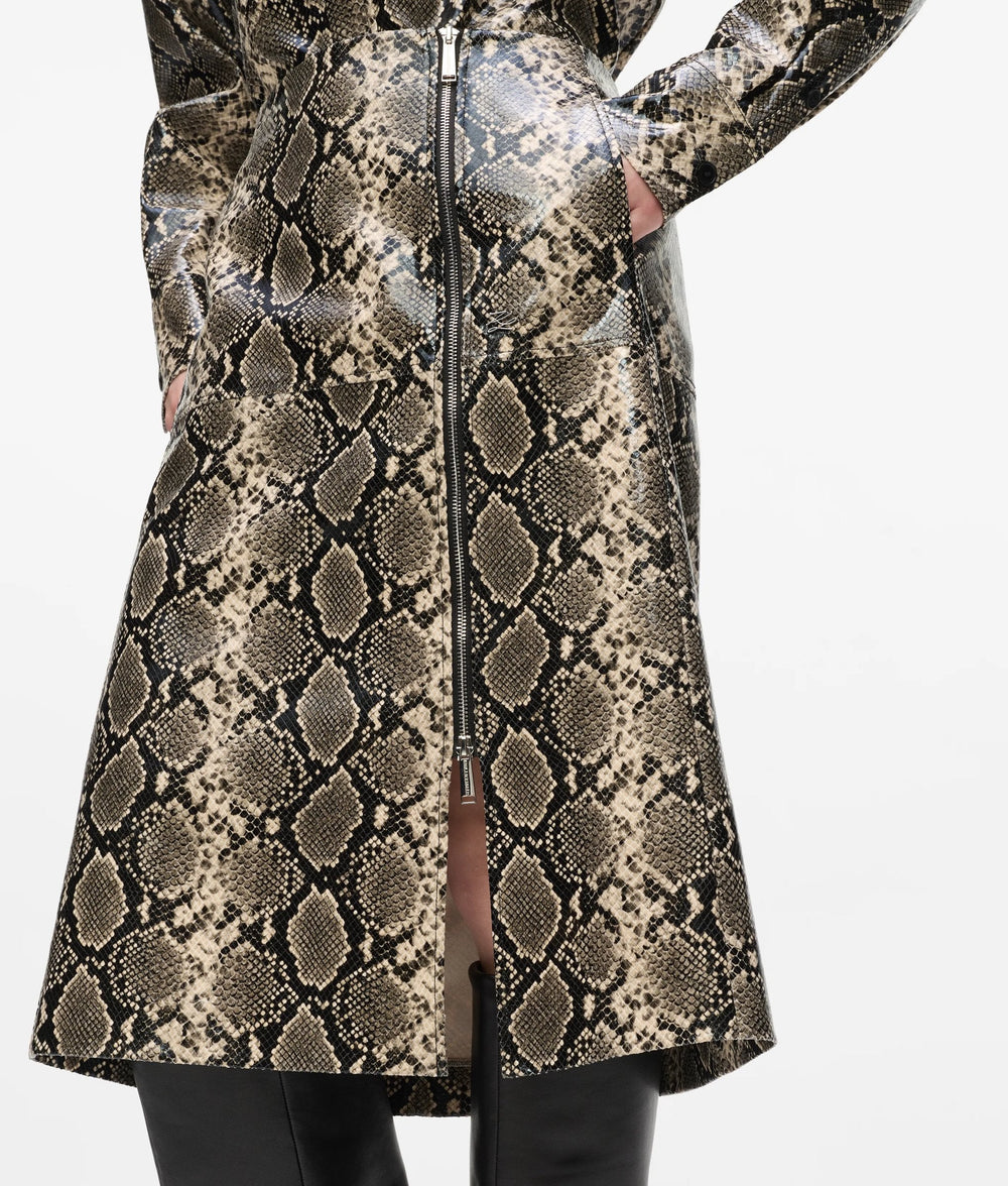 Faux-python midi skirt
