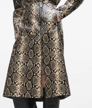 Faux-python midi skirt