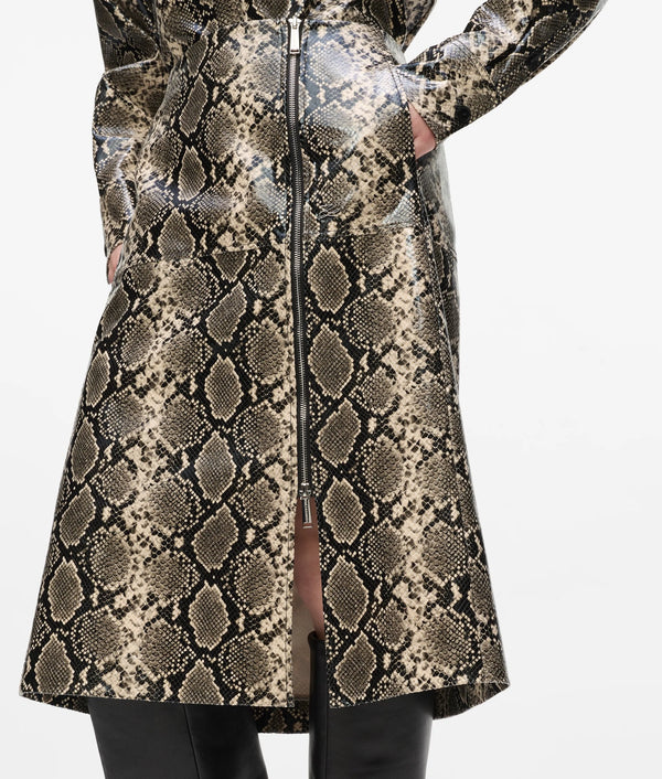 Faux-python midi skirt