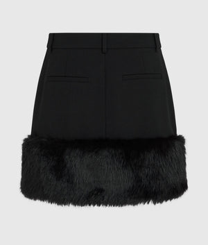 Faux-fur mini skirt