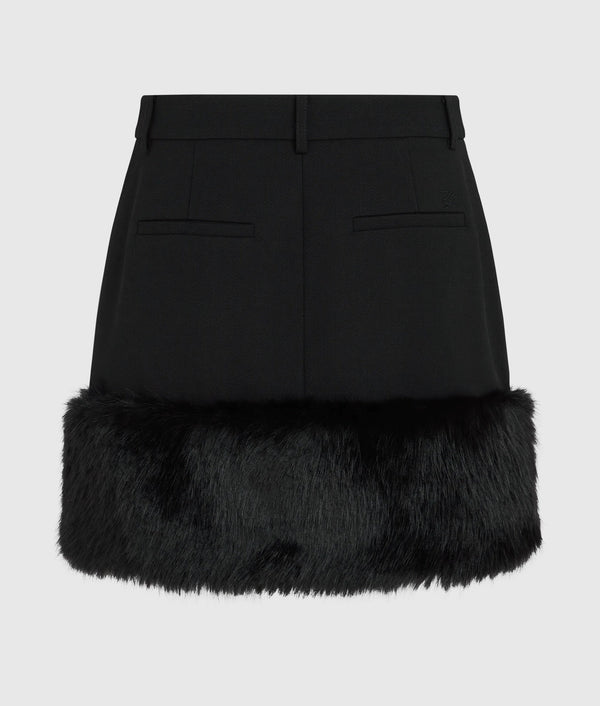 Faux-fur mini skirt
