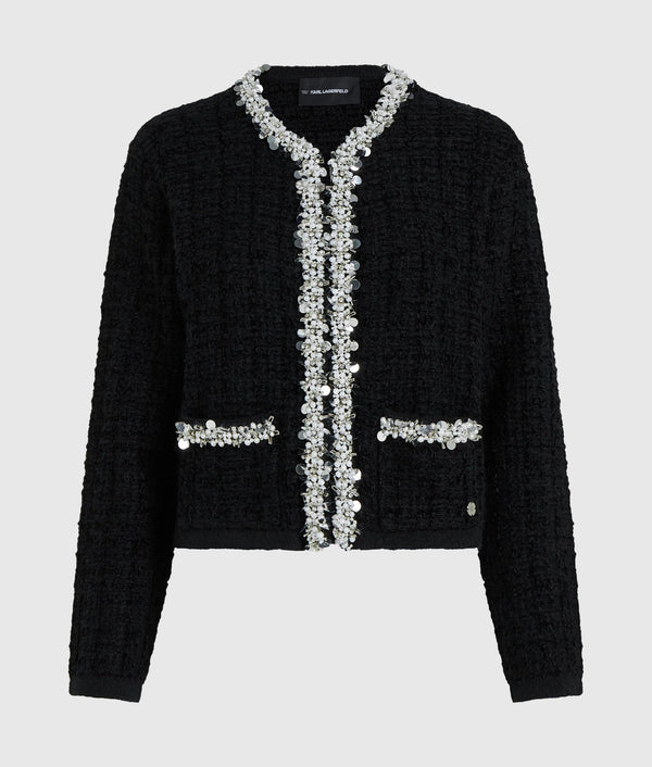Textured beaded cardigan