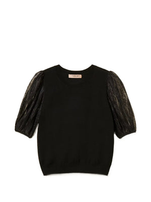 TWINSET short-sleeve jumper with lace