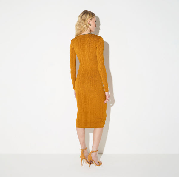 Knit dress with snake pattern
