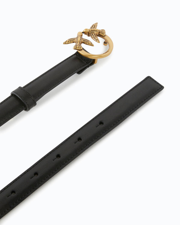 Love Birds thin leather belt 2cm