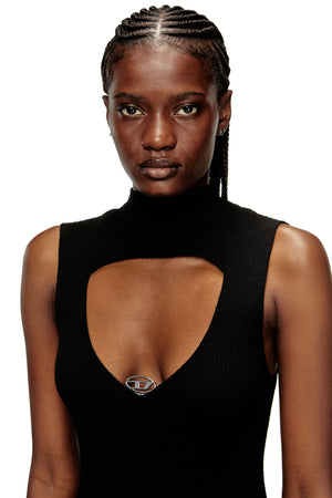 Mini wool dress with inlay