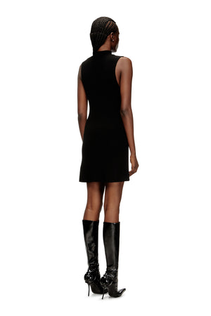 Mini wool dress with inlay