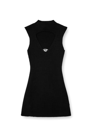 Mini wool dress with inlay