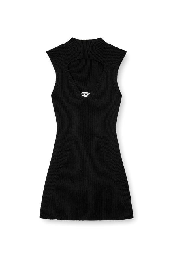 Mini wool dress with inlay