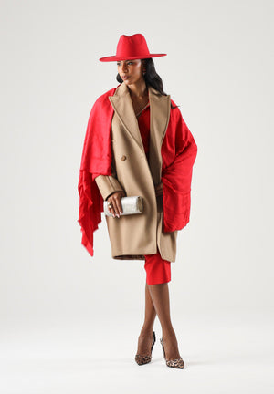 ELISABETTA FRANCHI Women's Red Passion Red Viscose Scarf
