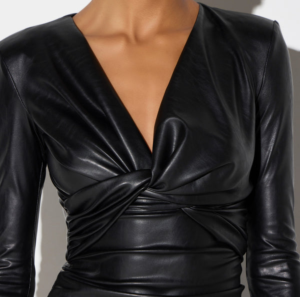 Mini dress with flounce